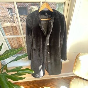 NWOT Banana Republic Black Faux Fur Jacket